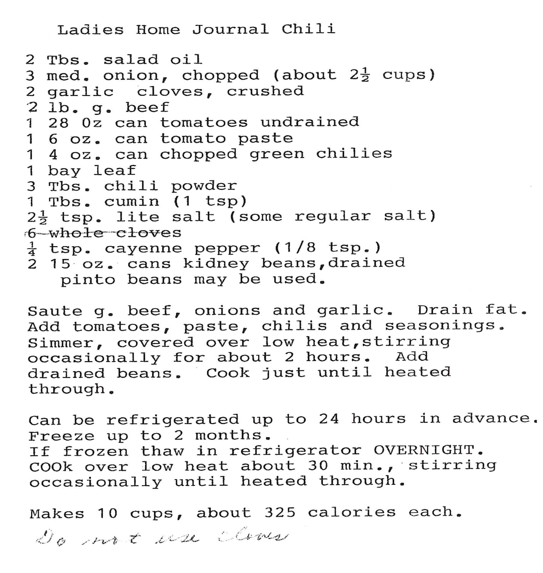 Ladies home Journal Chili Image